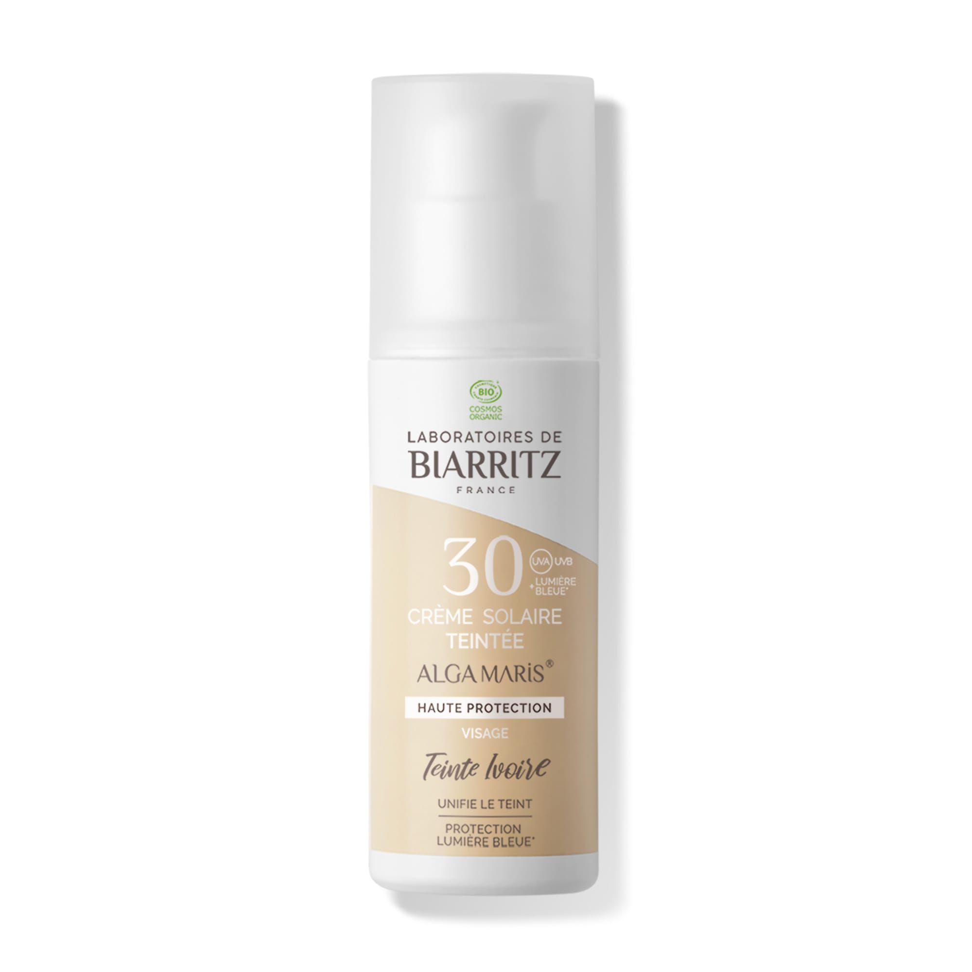 Crème solaire visage teintée spf30 bio