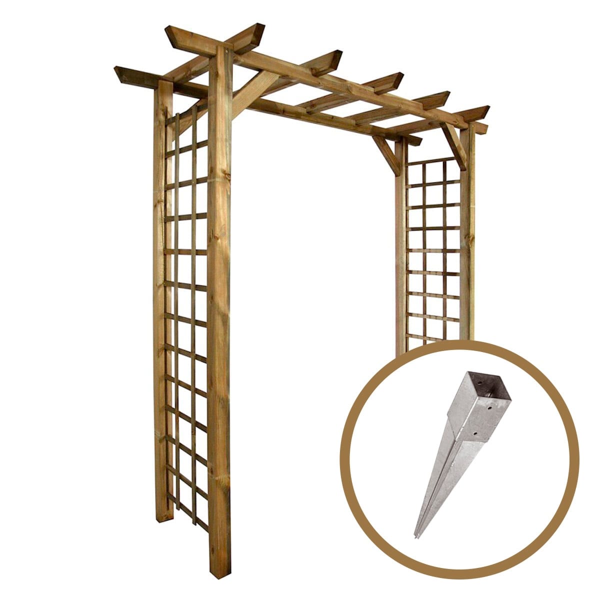 Pergola droite + kit ancrage