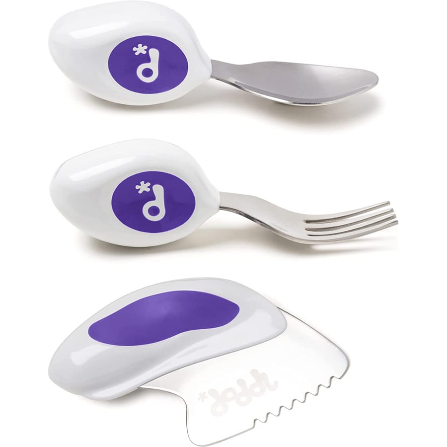 Set de 3 couverts ergonomiques bleus