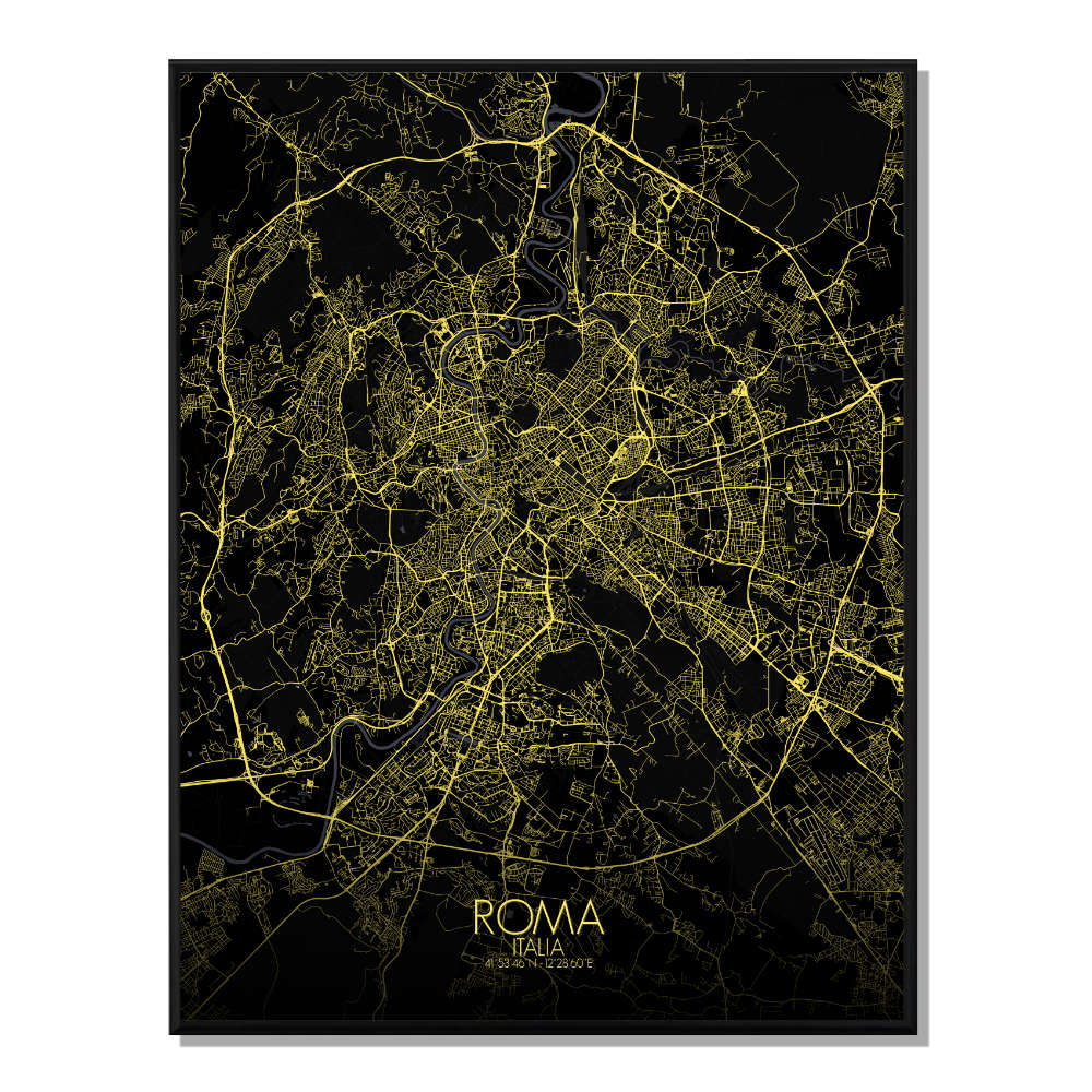 Rome carte ville city map nuit