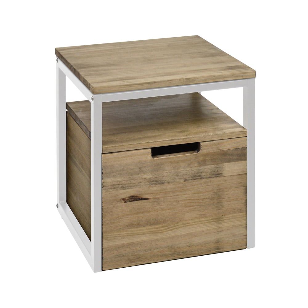 Table de chevet icub3  40x40x45cm blanc