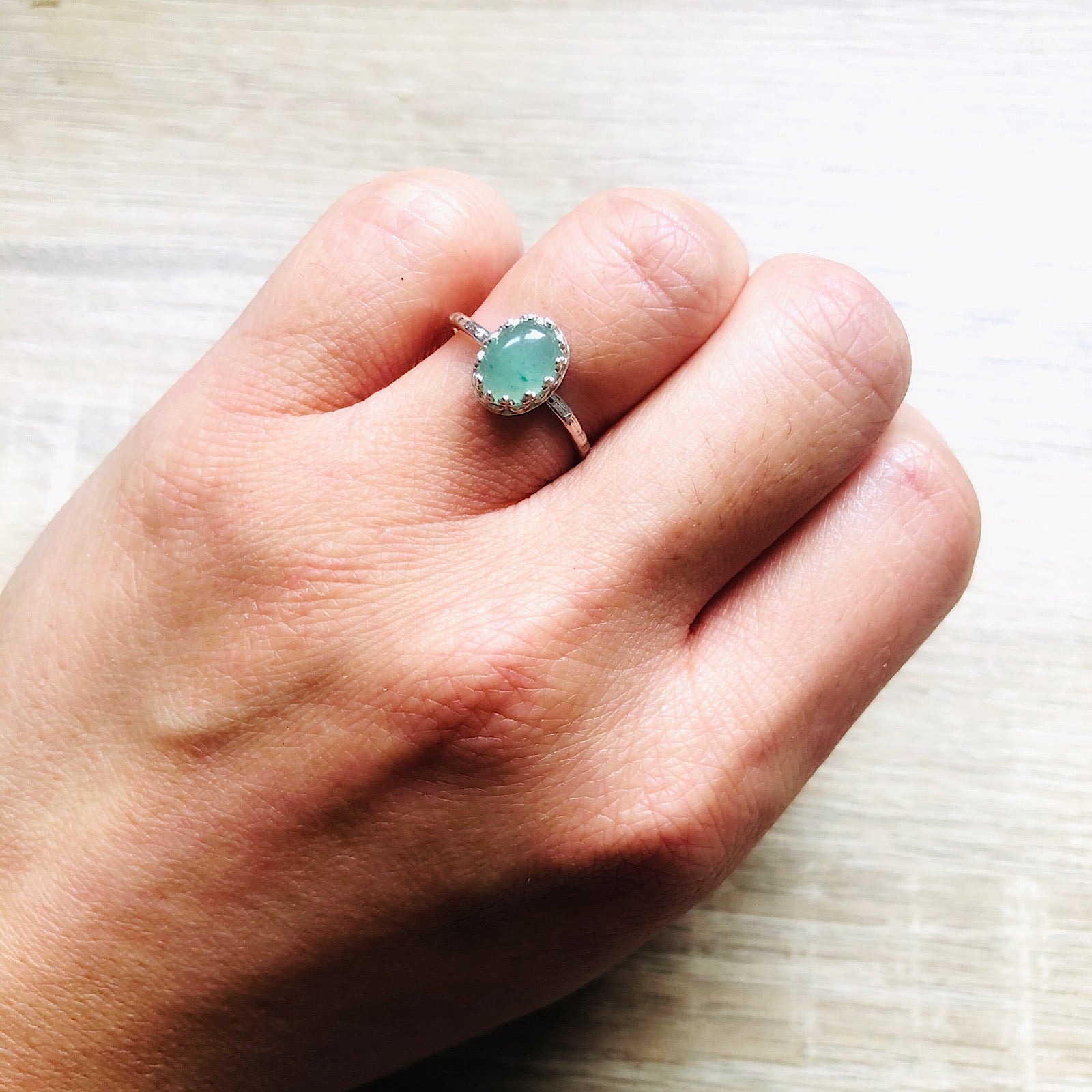 Bague réglable margaux aventurine argent