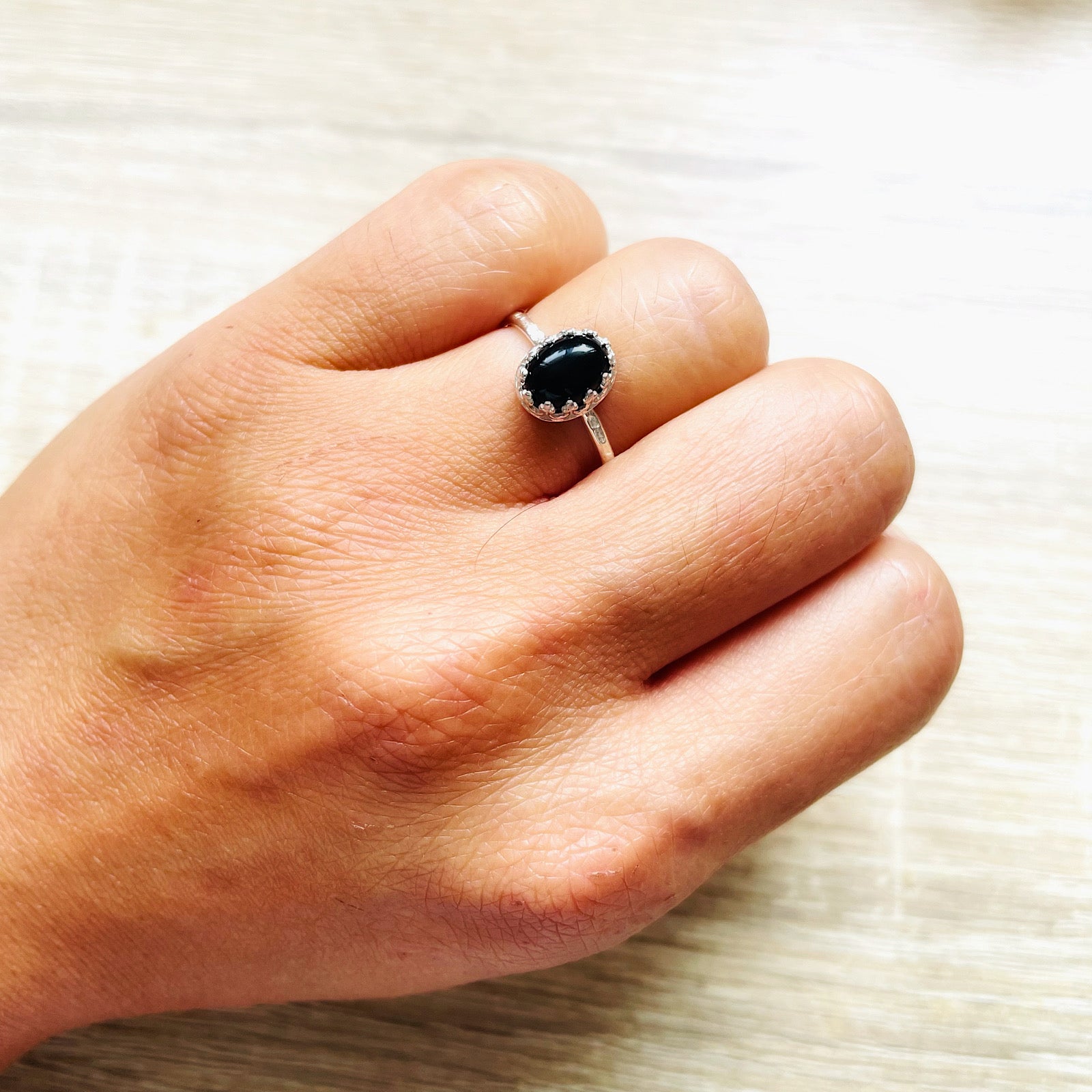 Bague réglable margaux onyx argent