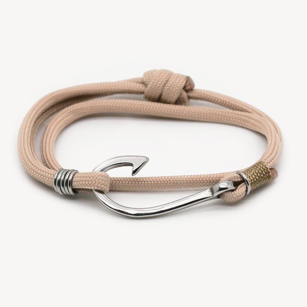 Bracelet corde homme hameçon pêche - c