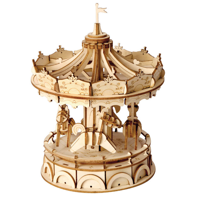 Puzzle 3d en bois carrousel