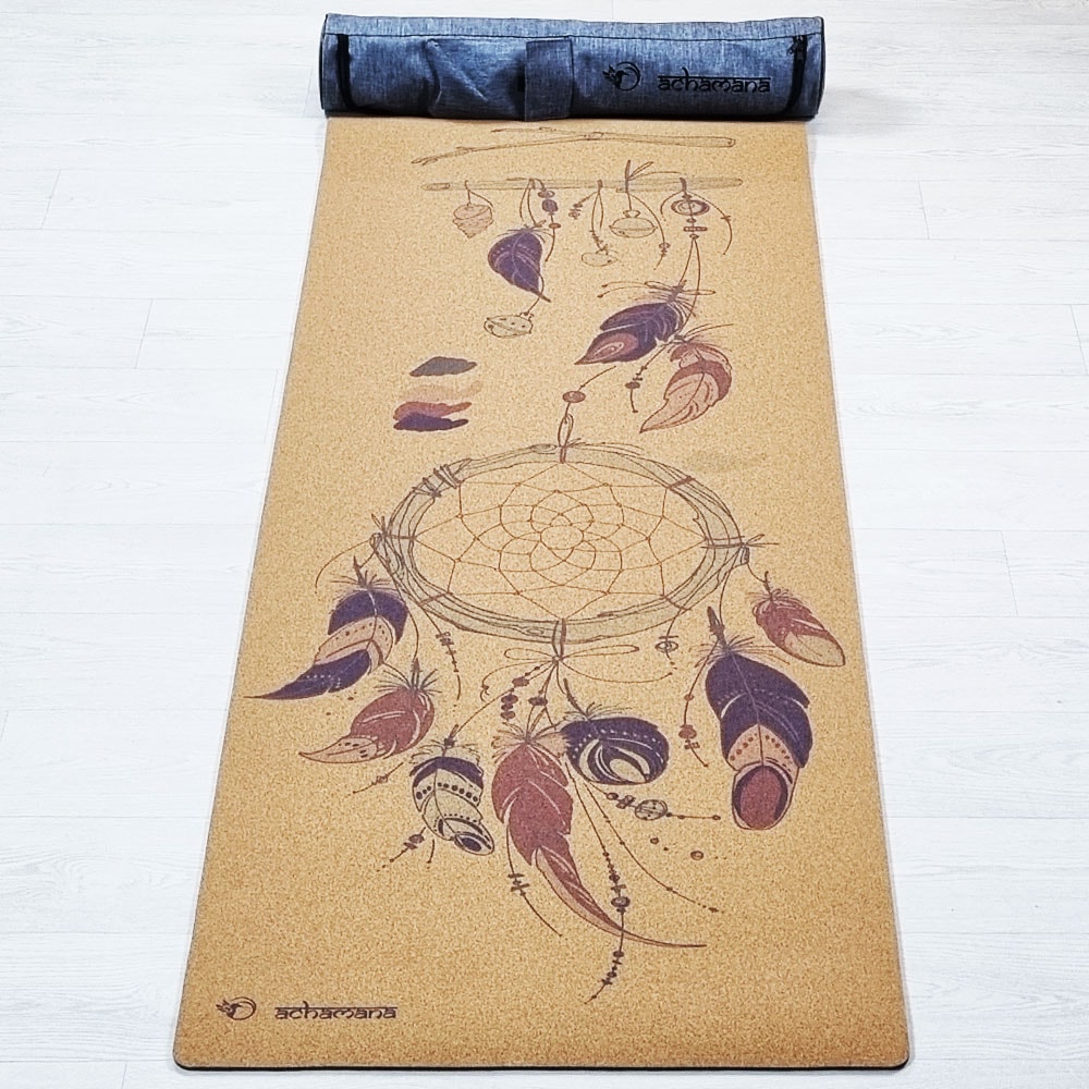 Tapis de yoga liège attrape rêves + sac