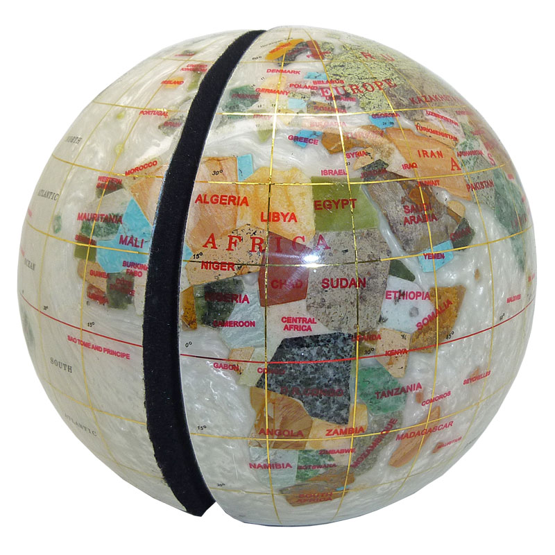 Serre livres globe 15 cm nacre