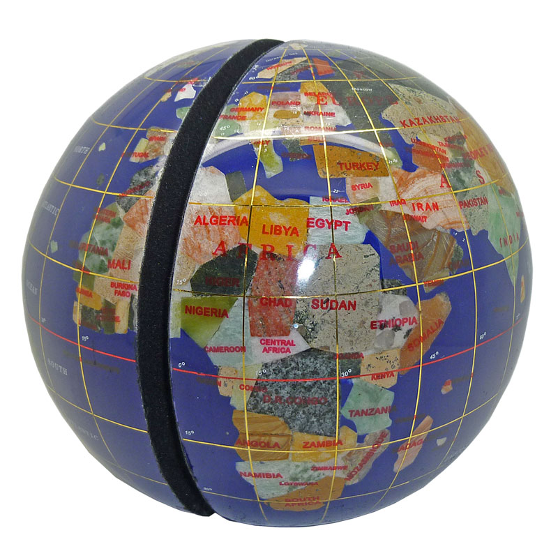 Serre livres globe 15 cm bleu lapis