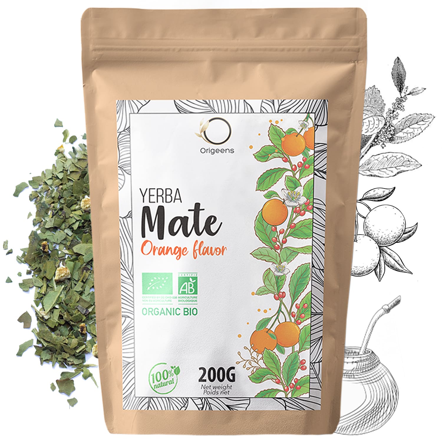 Yerba maté orange bio 200g