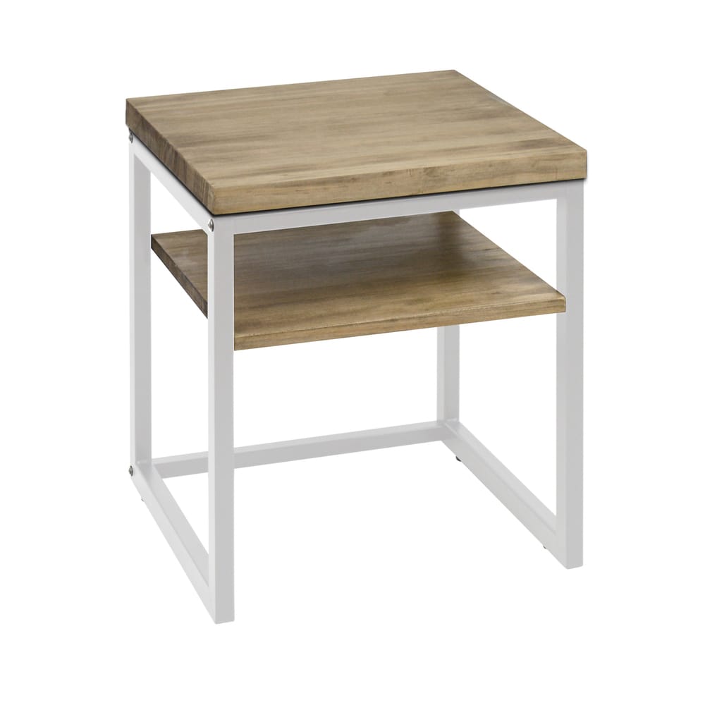 Table chevet eco three 40x40x45cm blanc