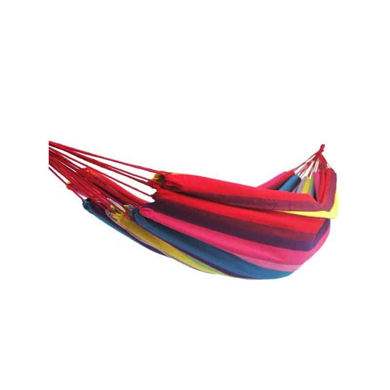 Hamac double rayé rouge