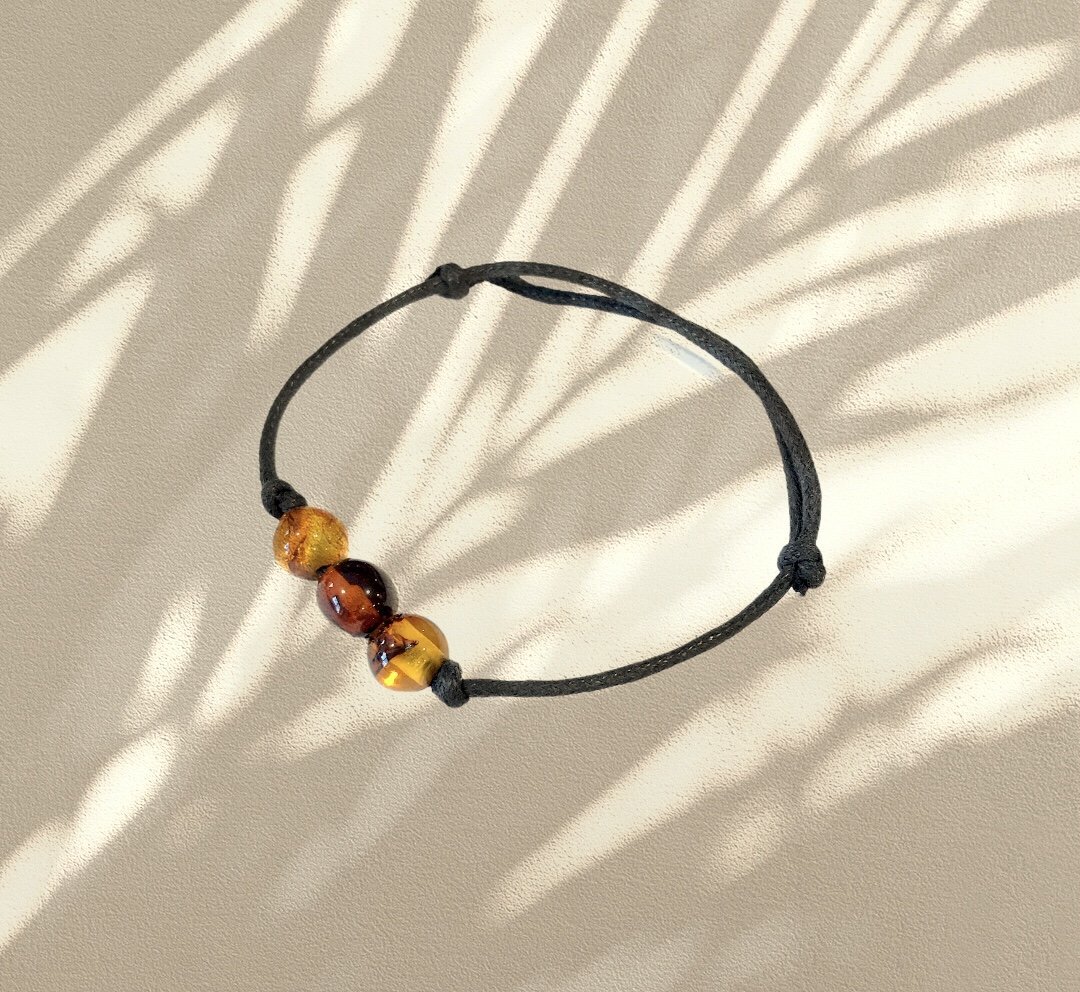 Bracelet réglable ambre