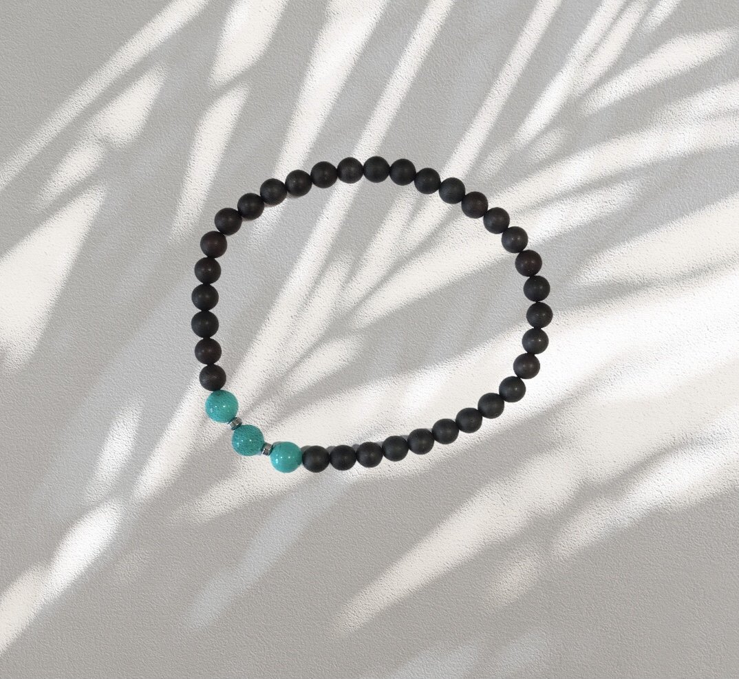 Bracelet élastique turquoise