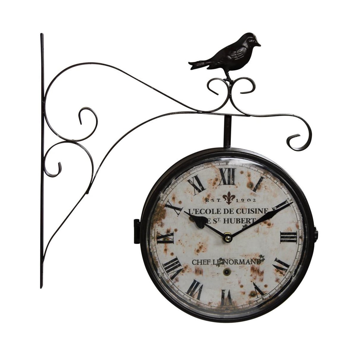 Horloge de gare ancienne double face l'e