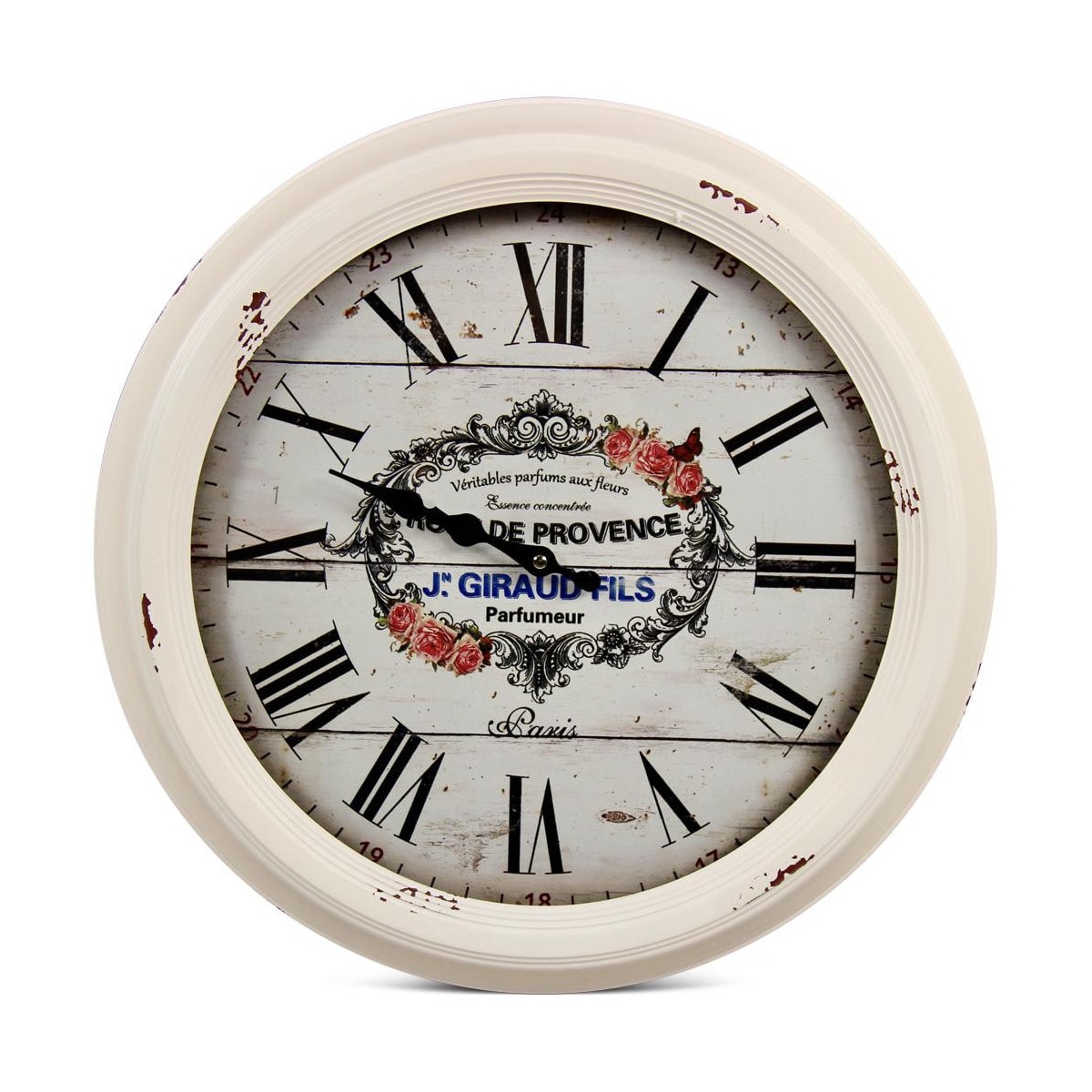 Horloge ancienne murale rose de provence