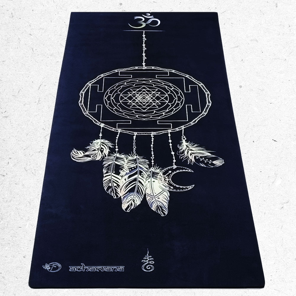 Tapis yoga latex & suede sri yantra +sac