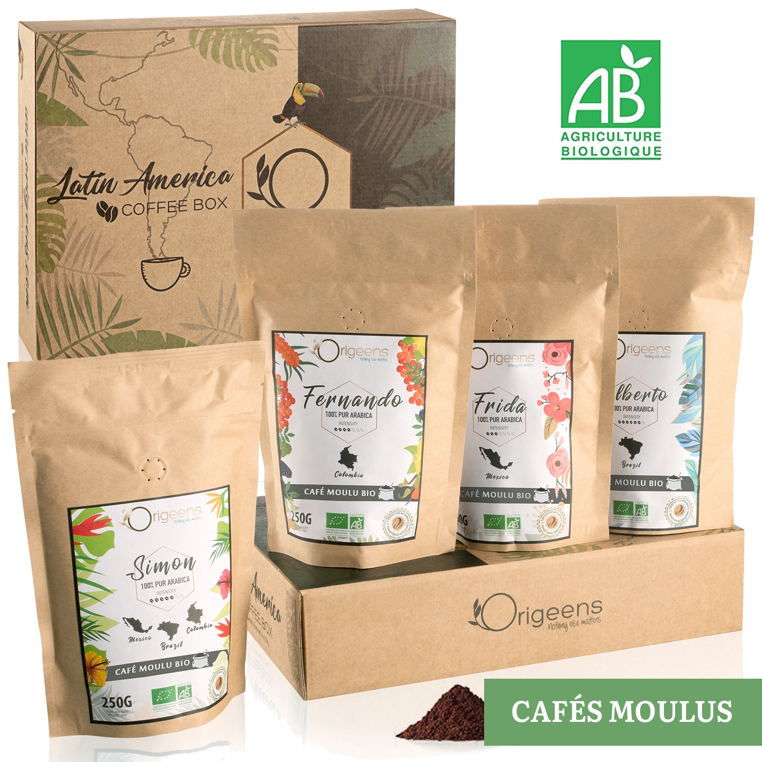 Coffret café moulu bio amerique latine