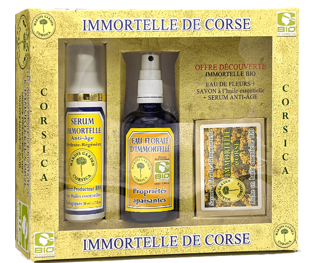 Coffret sérum, eau immortelle et savon