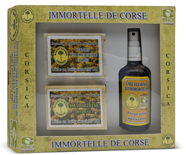 Coffret savons et eau florale immortelle