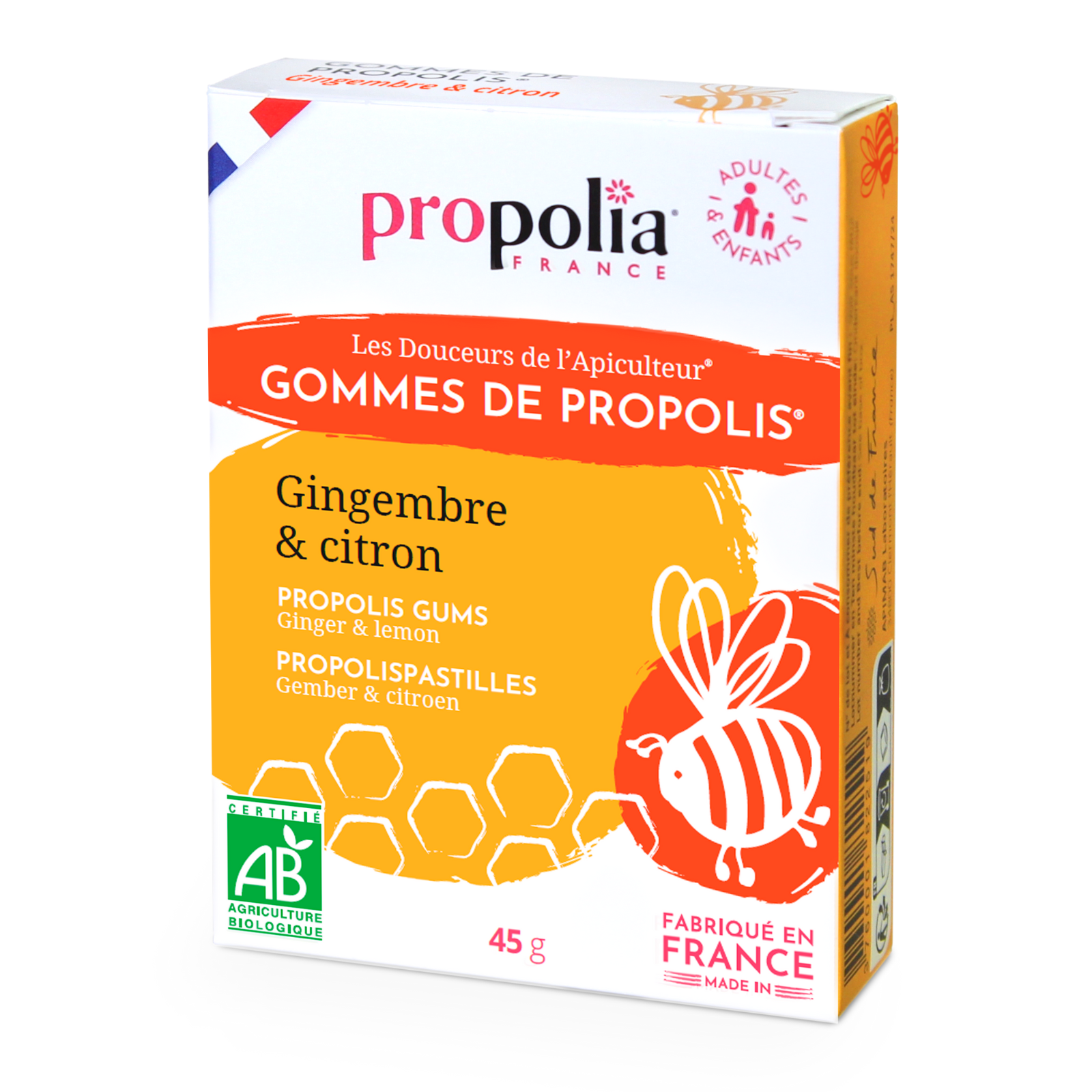 Gommes propolis, gingembre & citron bio