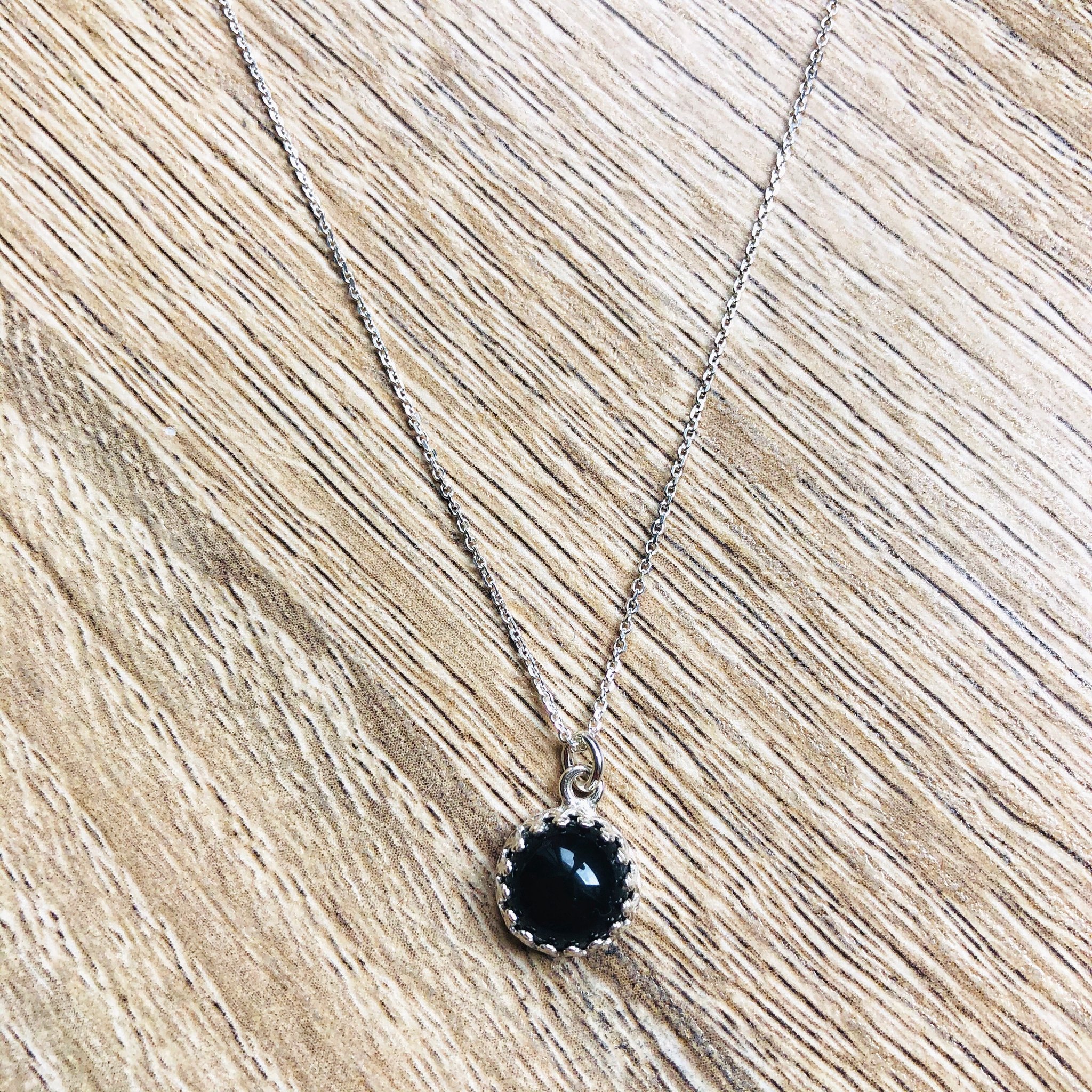 Collier margaux onyx noir argent