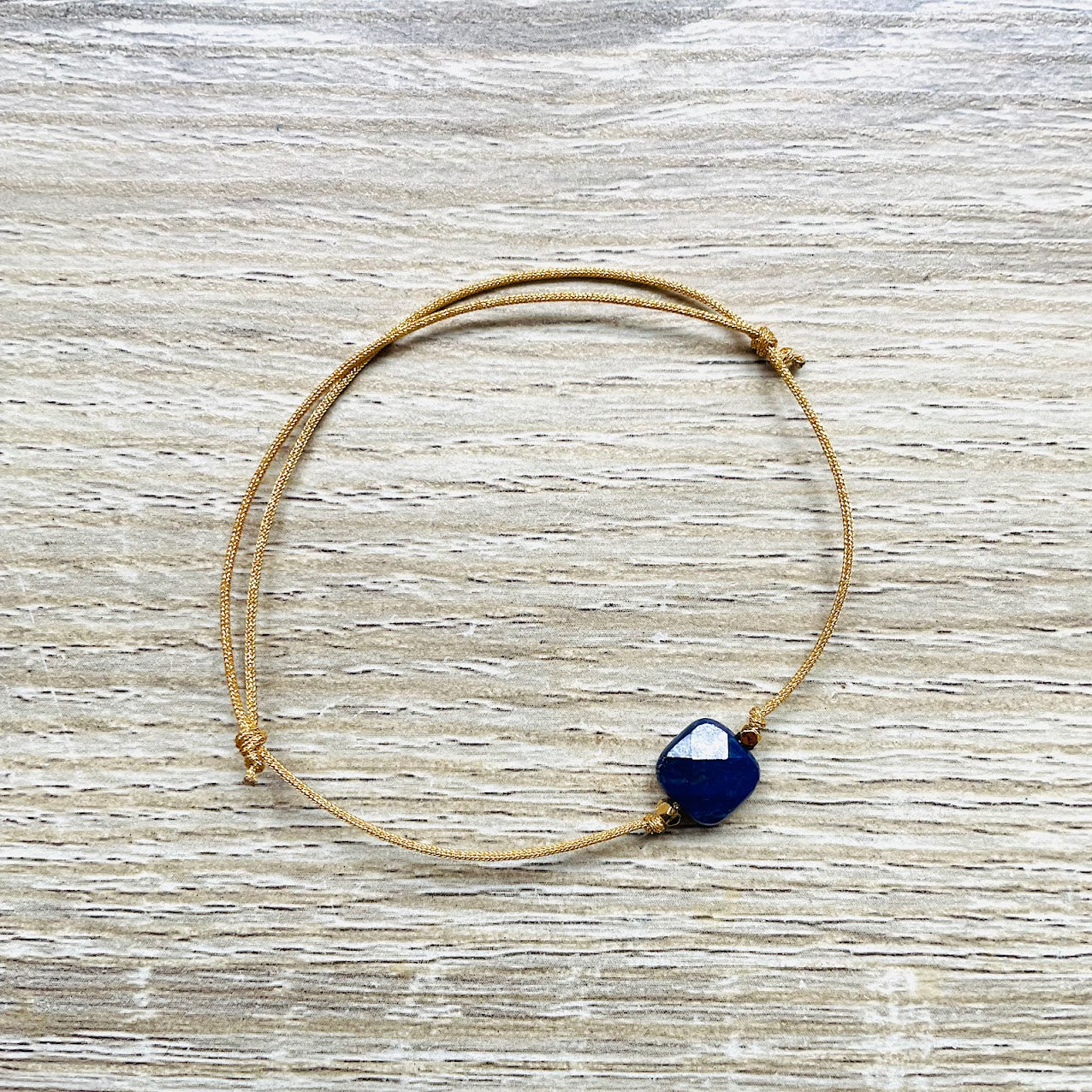 Bracelet carrie lapis lazuli argent doré