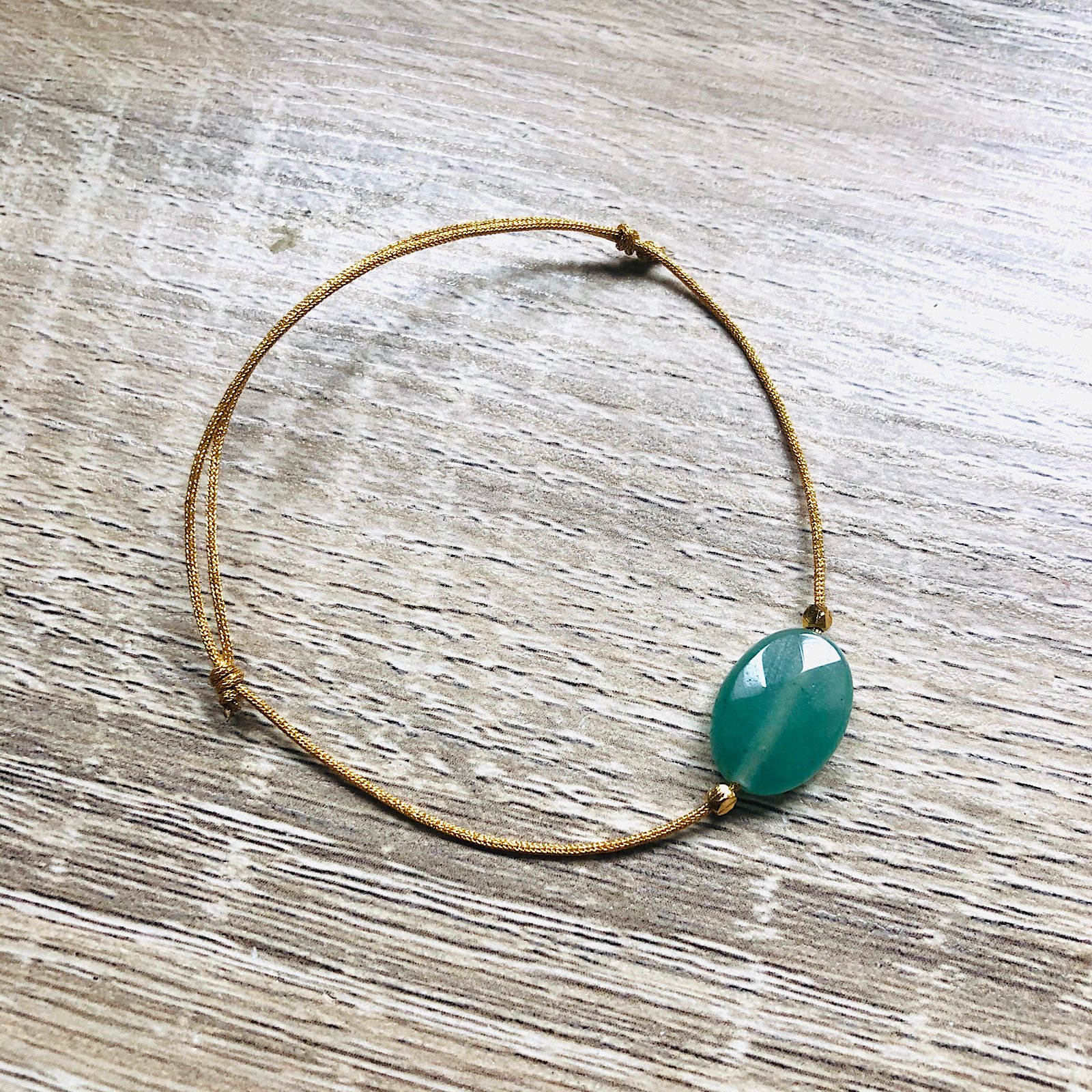 Bracelet olivia aventurine doré