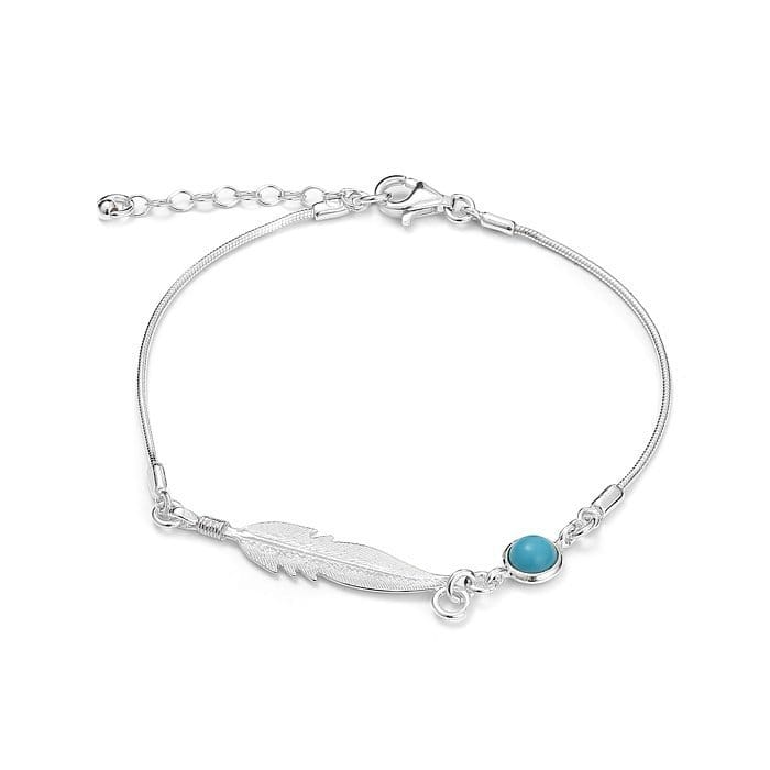 Bracelet plume argent