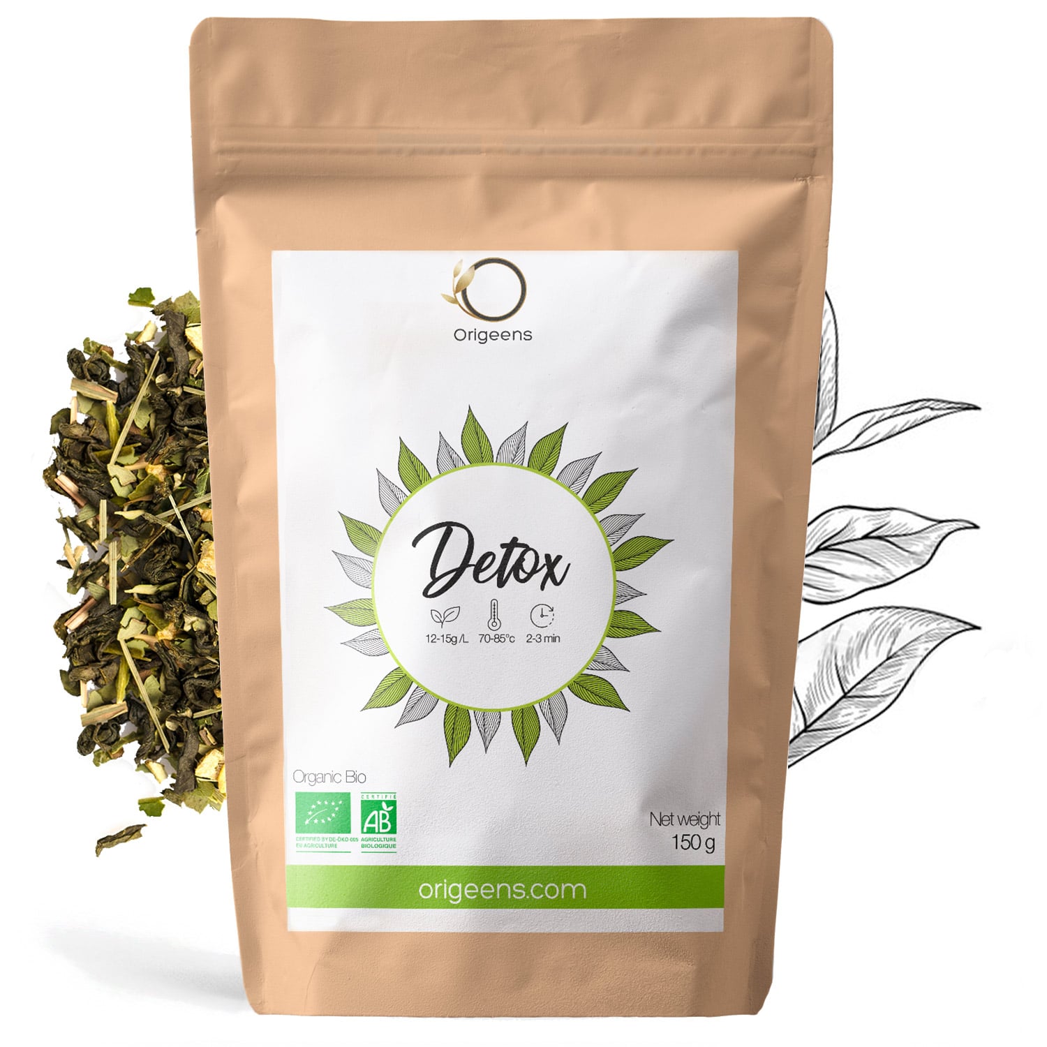 Thé bio detox ~ recharge 150g