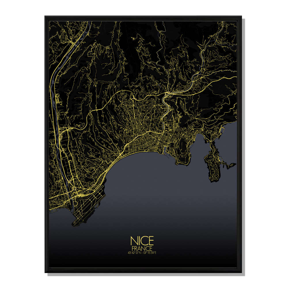 Nice carte ville  city map nuit