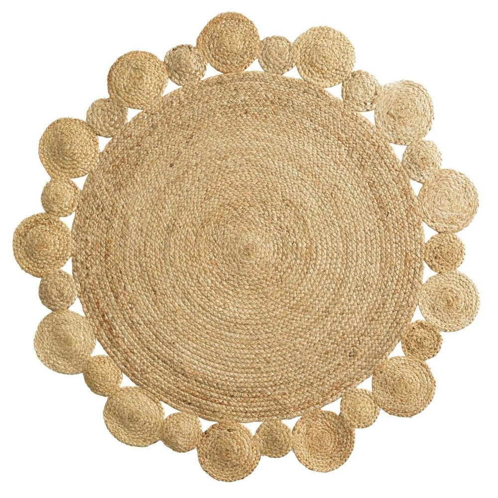 Tapis rond jute ajouré 120cm cordou