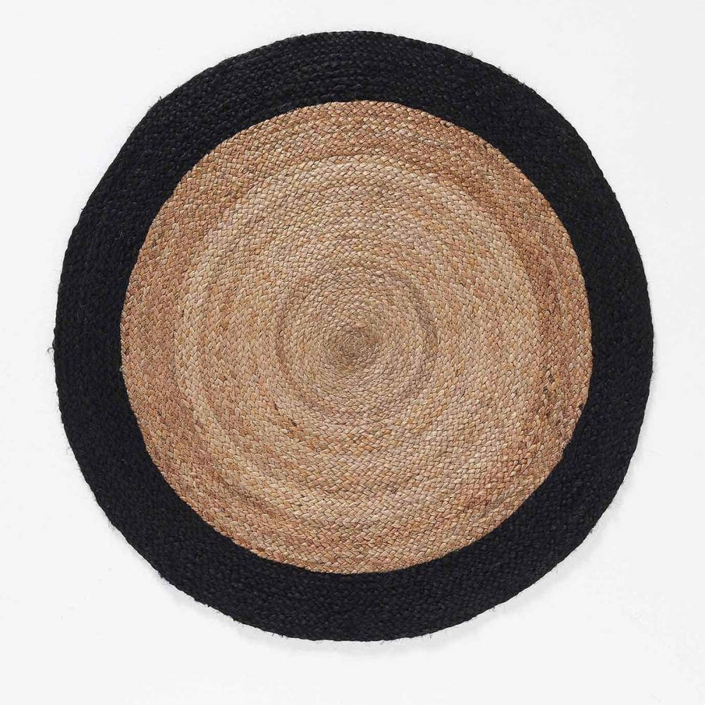 Tapis rond 90 cm jute salem noir