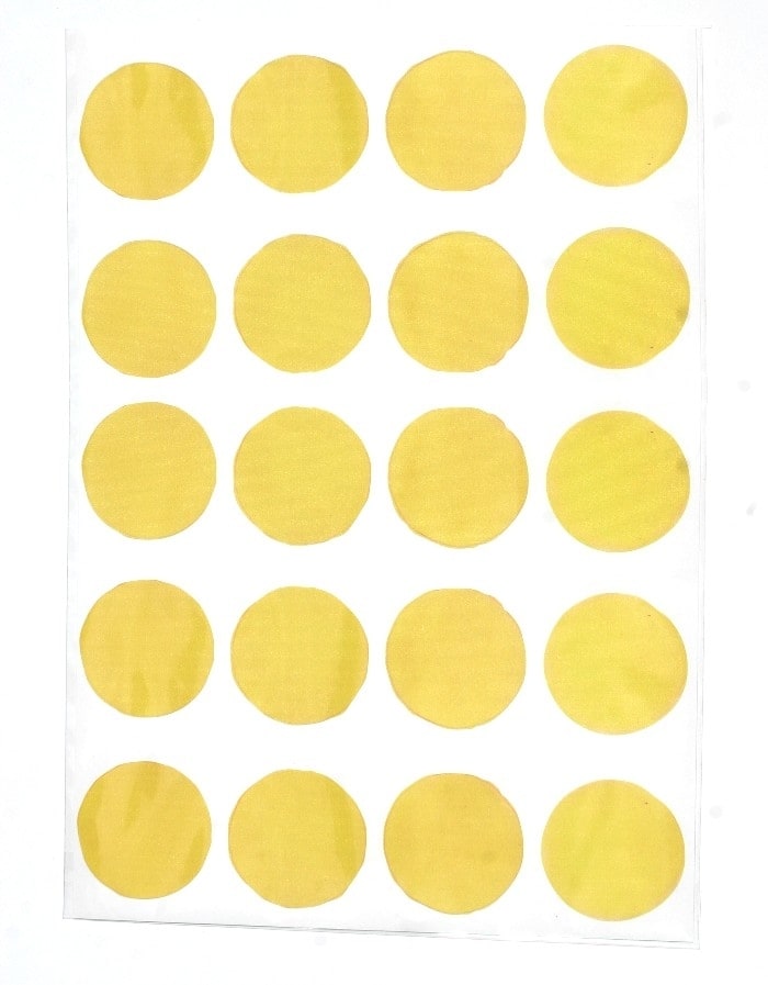 Stickers pois aquarelle  jaune