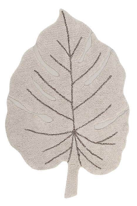 Tapis lavable monstera naturel - 120 x 1