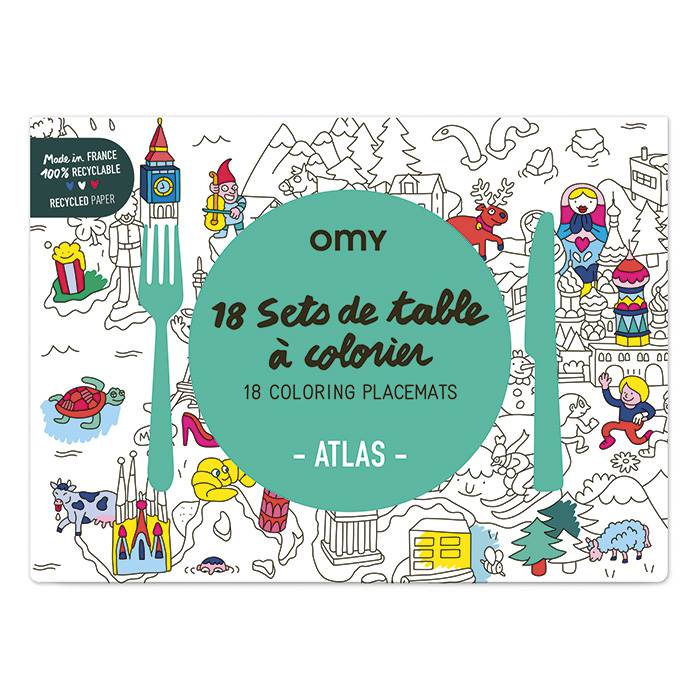 Set de table à colorier  atlas  omy