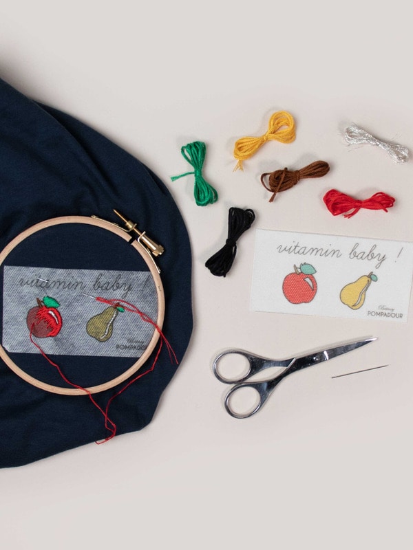 Kit easy broderie - pomme-poire