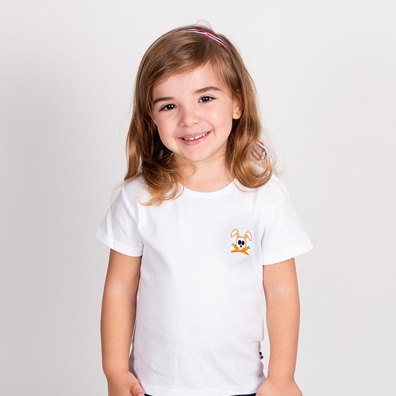 Tshirt en coton bio hotot blanc 2 ans