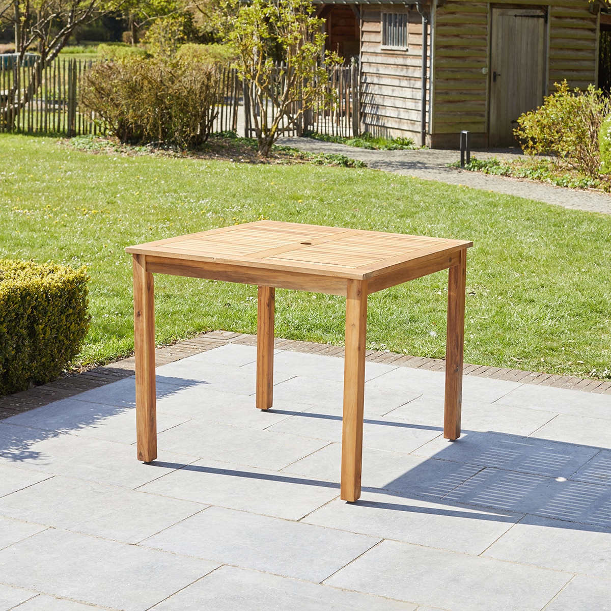 Table de jardin carr‚e en bois d'acacia