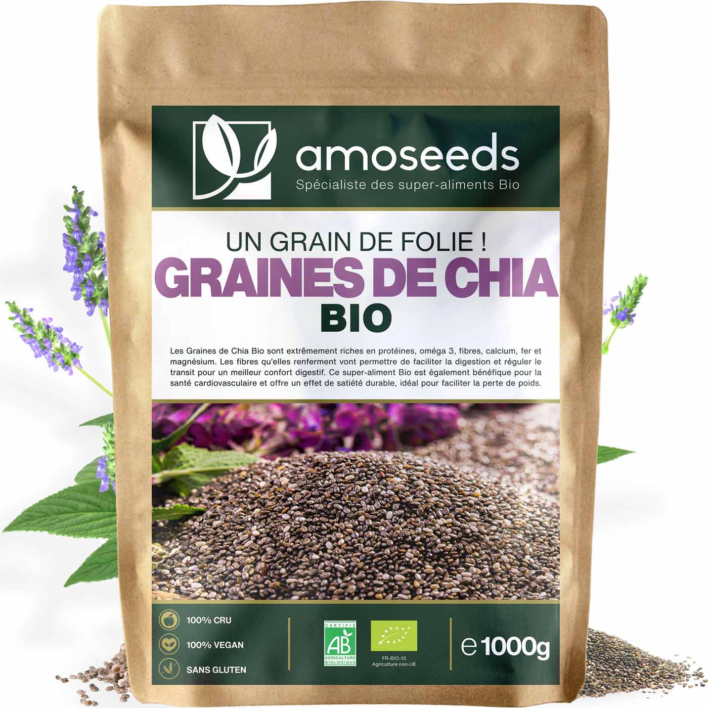 Graines de chia bio mexique 1kg