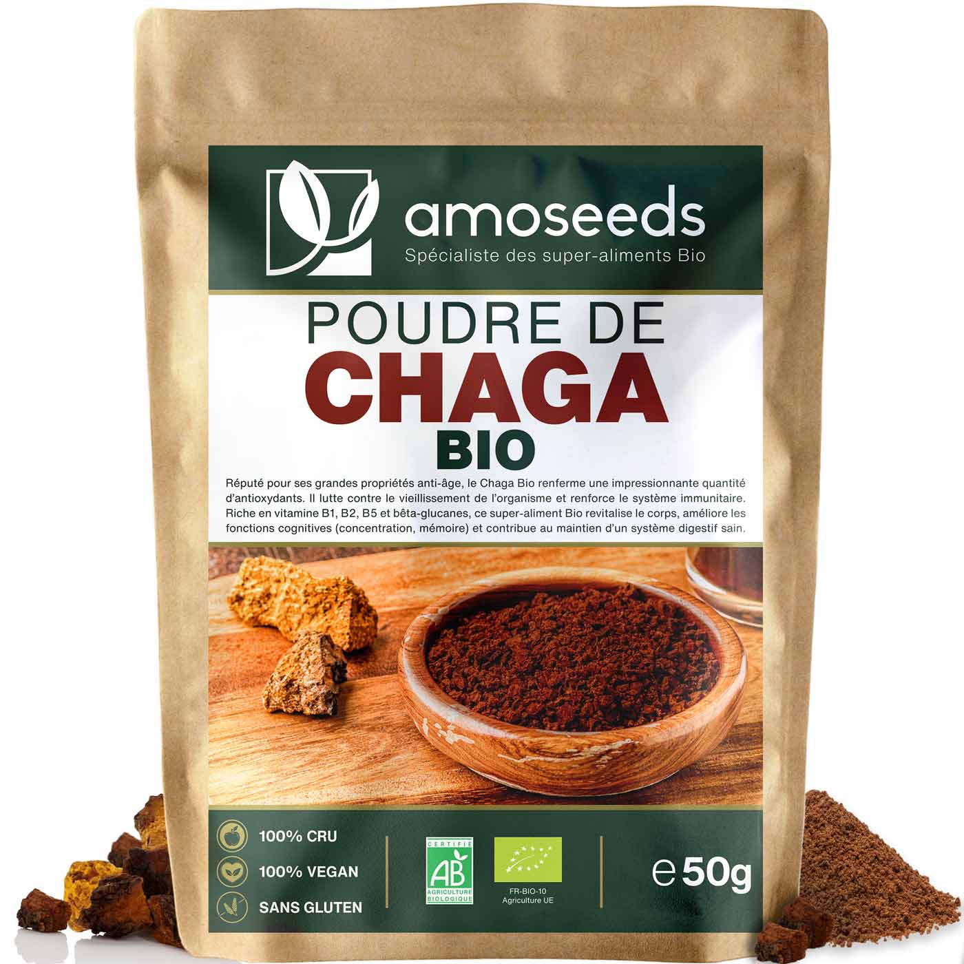 Poudre de chaga bio 50g