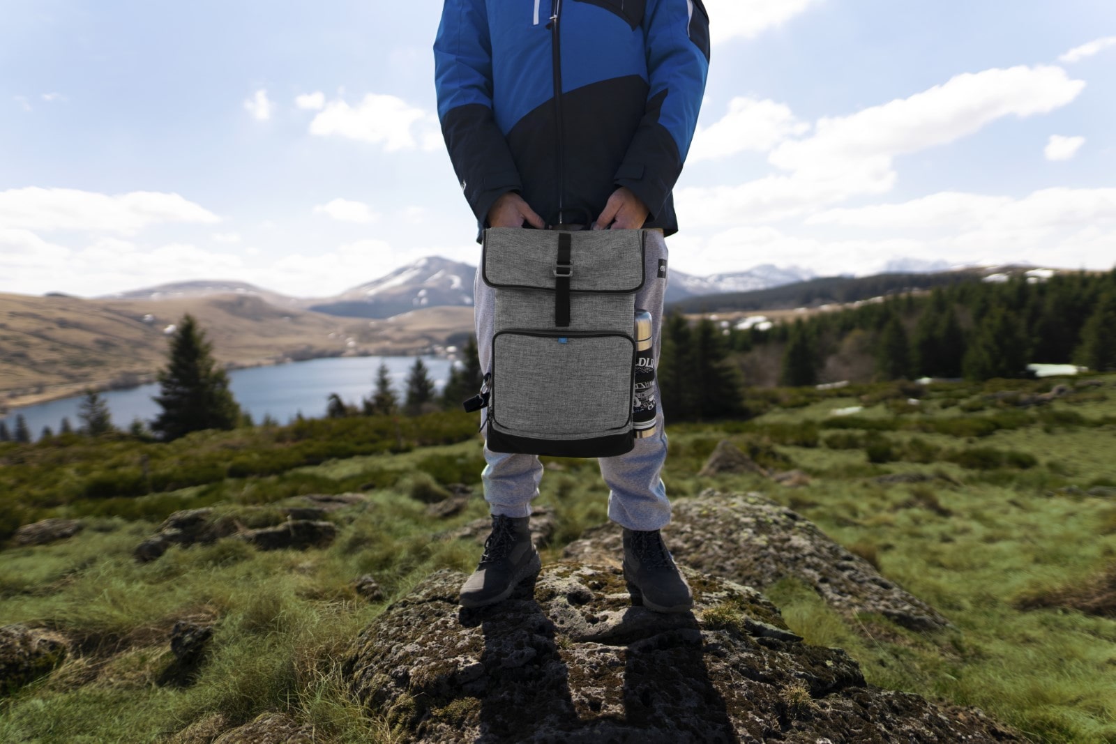 Sac à dos à langer le sancy - smokey Gris - Gris