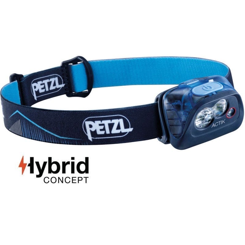 Lampe frontale petzl actik hybrid bleue