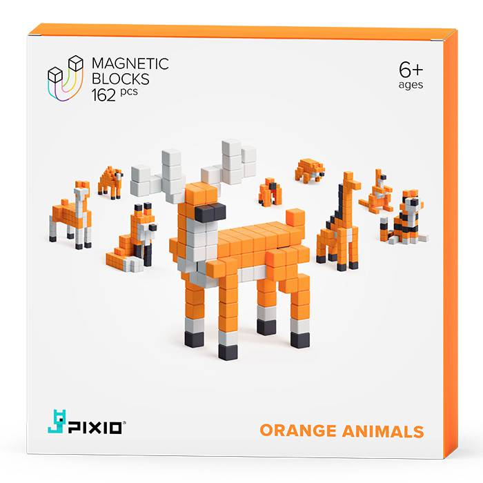 Jeu de construction pixio  orange anima