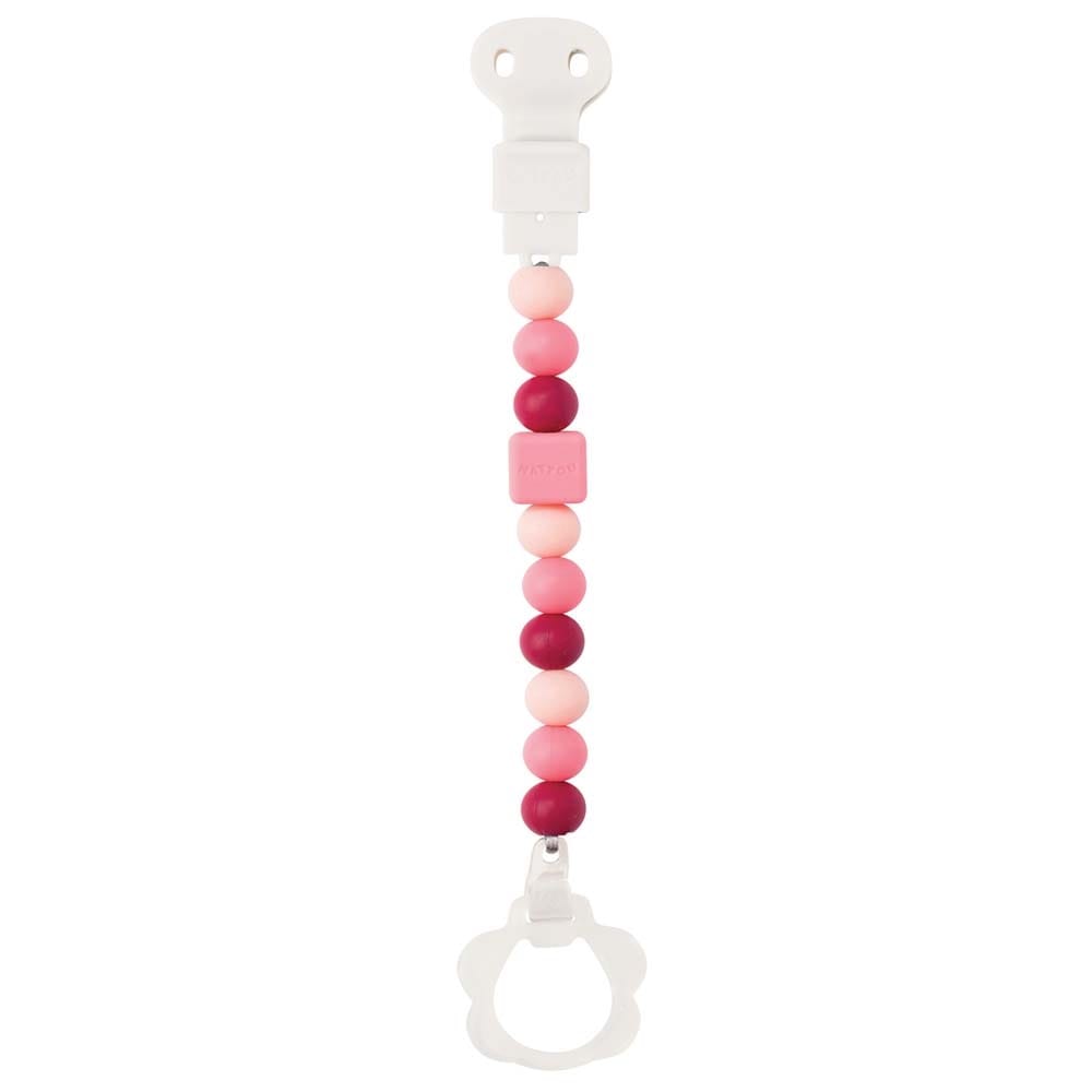 Attache tétine silicone corail