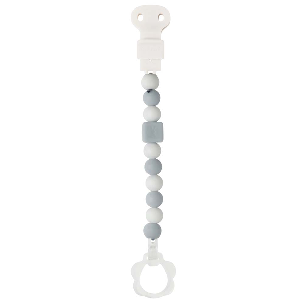 Attache tétine silicone gris blanc