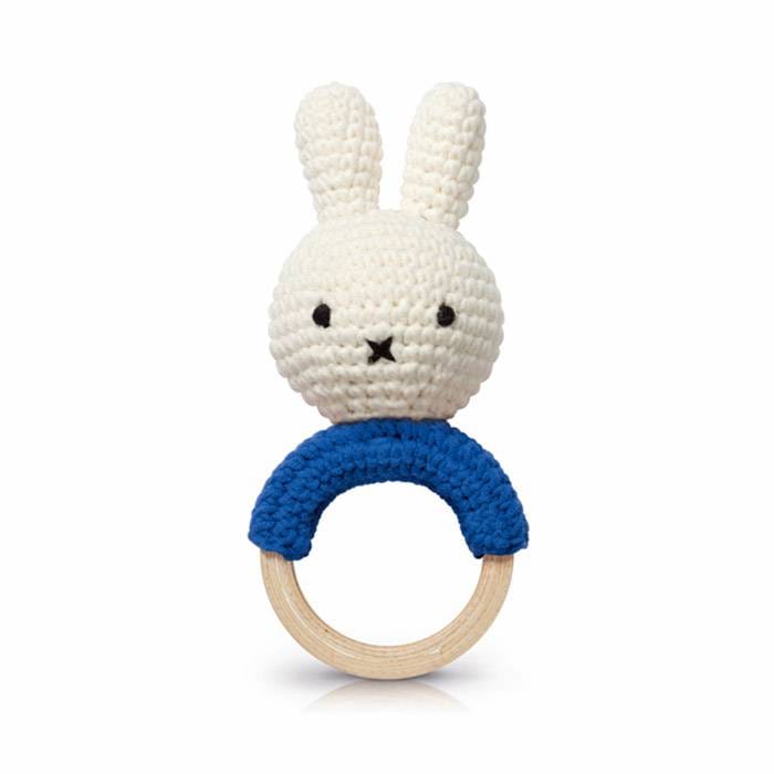 Hochet miffy crochet bleu foncé