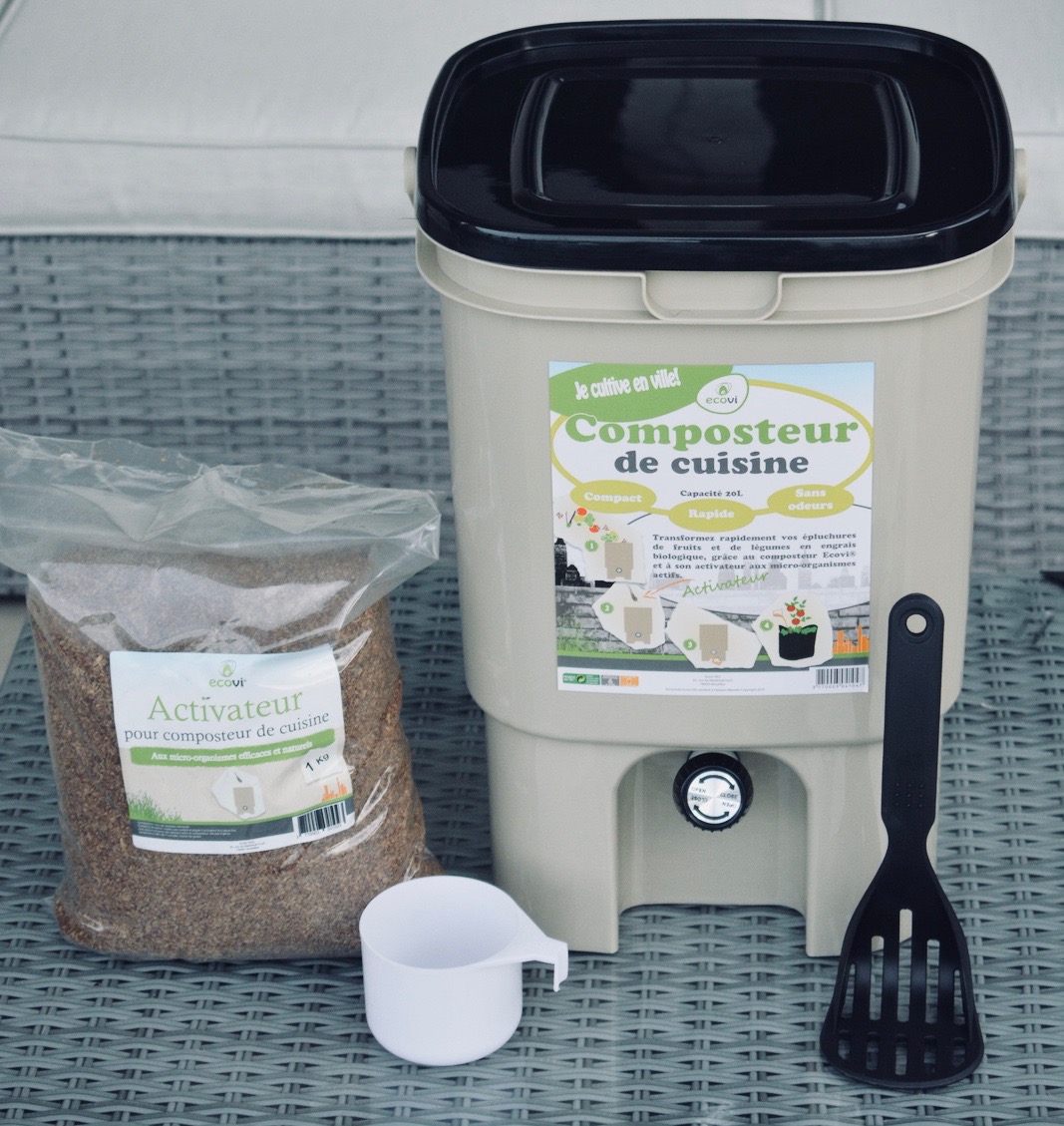 Composteur de cuisine bokashi 20L - Noir