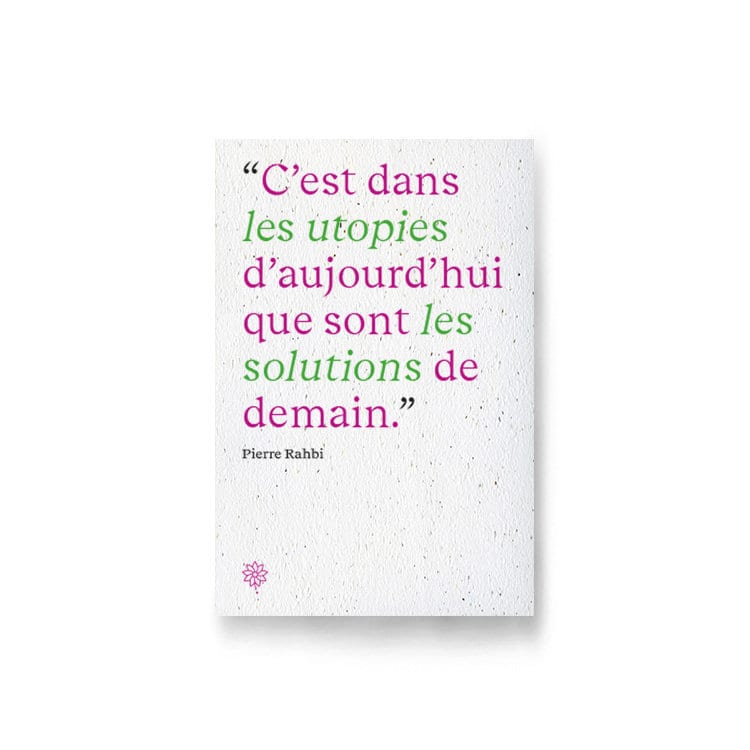 Carte à planter - pierre & les solutions