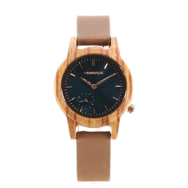 Montre bois et cuir marron velvet