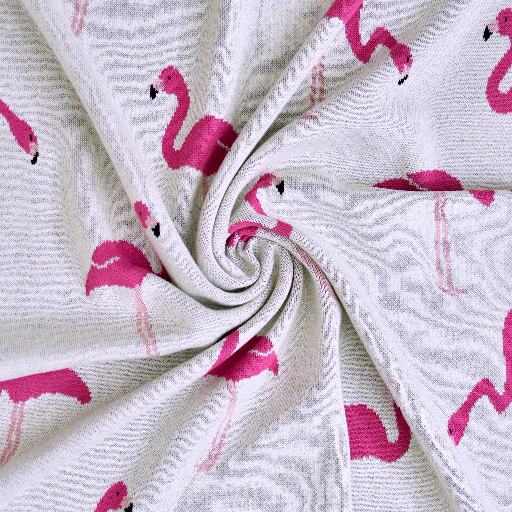 Couverture en coton bio flamant rose